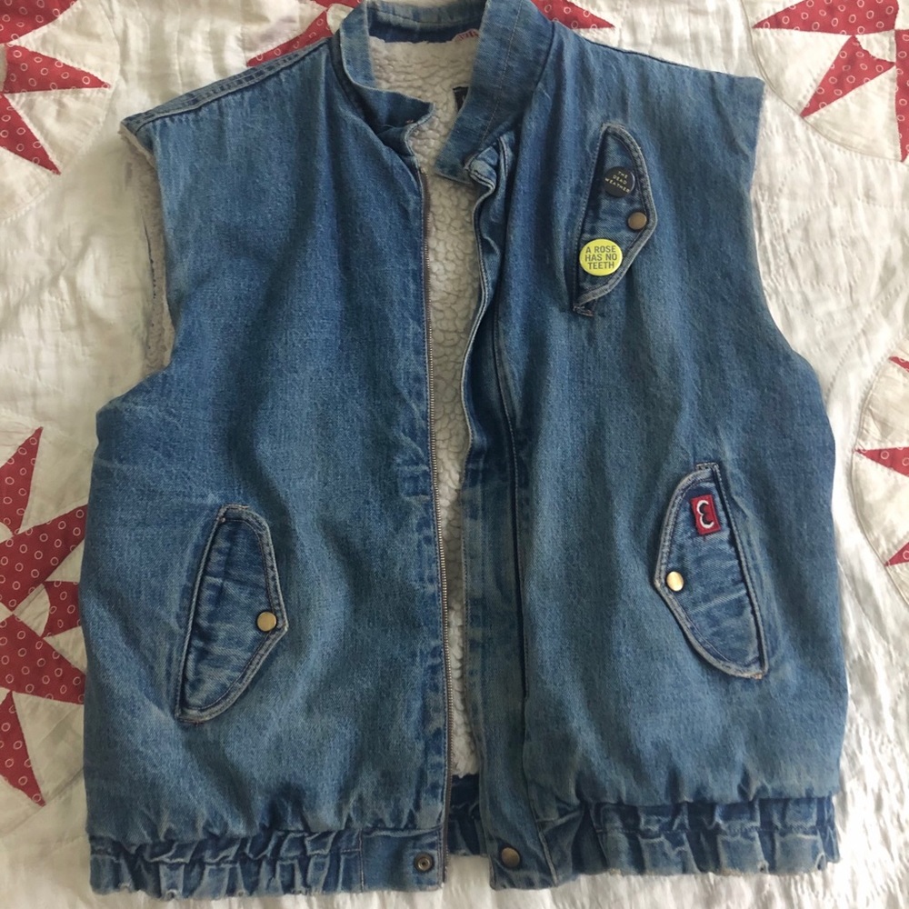 Vintage punk hippie jean vest